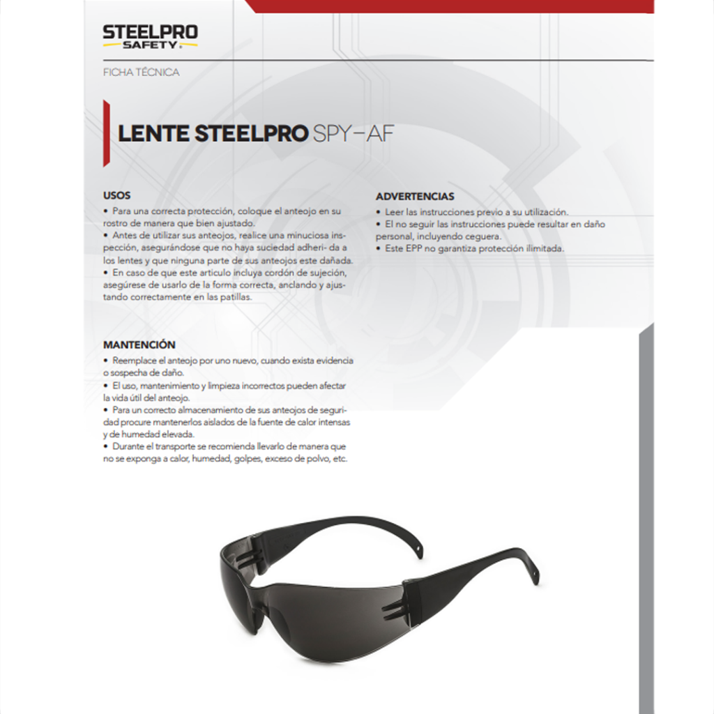 Anteojo De Seguridad Gris Spy Steelpro MAQUITOOLS